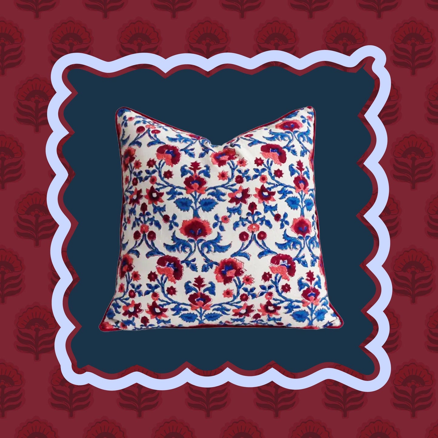 Primrose Block Print Pillow Cover