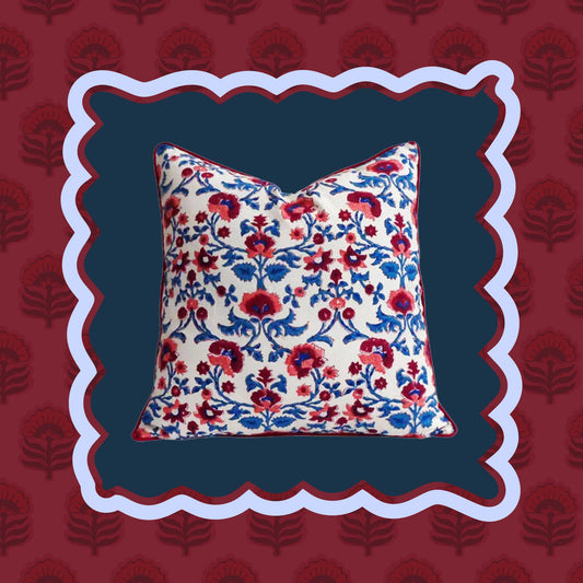 Primrose Block Print Pillow Cover