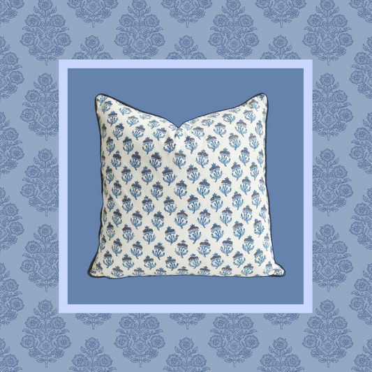 Daisy Block Print Pillow Cover